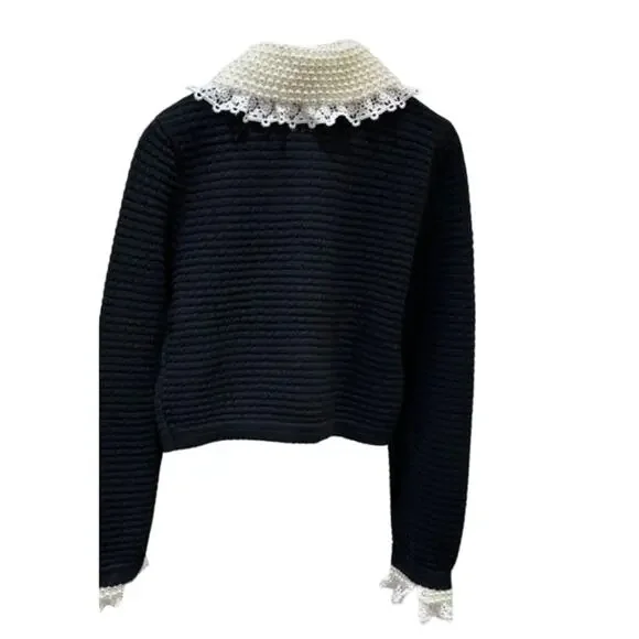 Alice + Olivia NOELLA EMBELLISHED COLLARED CARDIGAN M - Picture 8 of 11